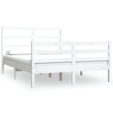 NNEVL Bed Frame White Solid Wood Pine 153x203 cm Queen Size