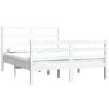 NNEVL Bed Frame White Solid Wood Pine 153x203 cm Queen Size