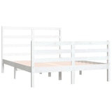 NNEVL Bed Frame White Solid Wood Pine 153x203 cm Queen Size