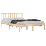 NNEVL Bed Frame Solid Wood Pine 137x187 Double Size