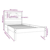 NNEVL Bed Frame Solid Wood 92x187 cm Single Bed Size