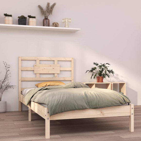 NNEVL Bed Frame Solid Wood 92x187 cm Single Bed Size
