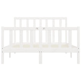 NNEVL Bed Frame White Solid Wood 153x203 cm Queen Size