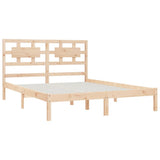 NNEVL Bed Frame Solid Wood Pine 153x203 cm Queen Size