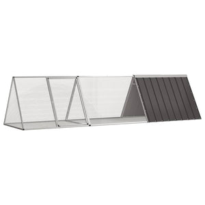 NNEVL Rabbit Cage Anthracite 302.5x80.5x71 cm Galvanised Steel