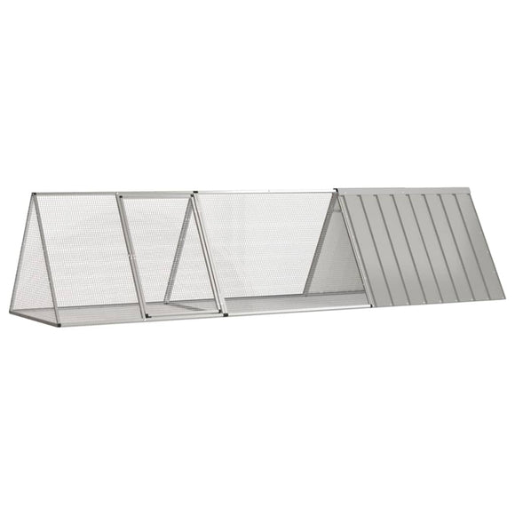 NNEVL Rabbit Cage Grey 302.5x80.5x71 cm Galvanised Steel