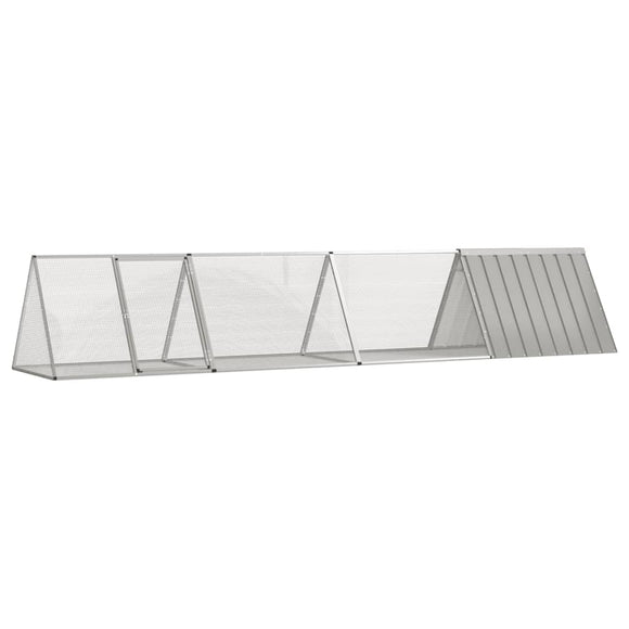 NNEVL Rabbit Cage Grey 403.5x80.5x71 cm Galvanised Steel