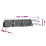 NNEVL Rabbit Cage Grey 403.5x80.5x71 cm Galvanised Steel
