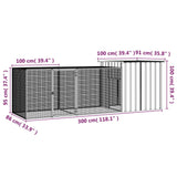 NNEVL Chicken Cage Anthracite 300x91x100 cm Galvanised Steel