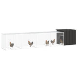 NNEVL Chicken Cage Anthracite 500x91x100 cm Galvanised Steel