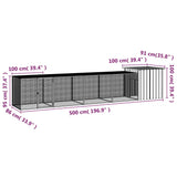 NNEVL Chicken Cage Anthracite 500x91x100 cm Galvanised Steel