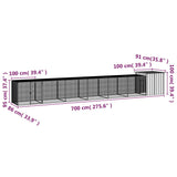 NNEVL Chicken Cage Grey 700x91x100 cm Galvanised Steel