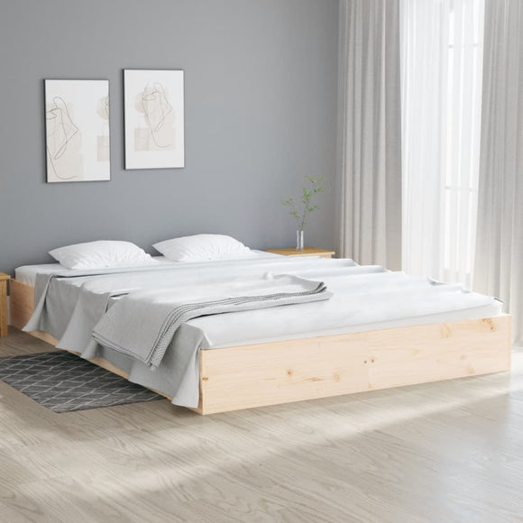 NNEVL Bed Frame Solid Wood 183x203 cm King Size