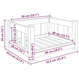 NNEVL Dog Bed White 55.5x45.5x28 cm Solid Wood Pine