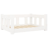 NNEVL Dog Bed White 65.5x50.5x28 cm Solid Wood Pine