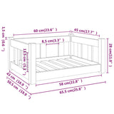 NNEVL Dog Bed White 65.5x50.5x28 cm Solid Wood Pine