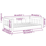 NNEVL Dog Bed Black 95.5x65.5x28 cm Solid Wood Pine