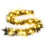 NNEVL Christmas Garland with LED Lights Green 5.2 m PVC