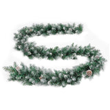 NNEVL Christmas Garland with LED Lights Green 5.2 m PVC