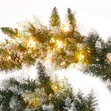 NNEVL Christmas Garland with LED Lights Green 5.2 m PVC