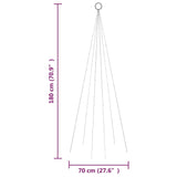 NNEVL Christmas Tree on Flagpole Warm White 108 LEDs 180 cm