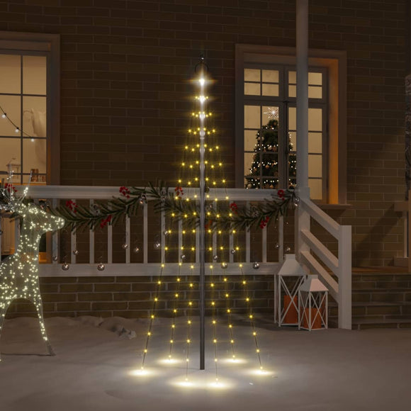 NNEVL Christmas Tree on Flagpole Warm White 108 LEDs 180 cm