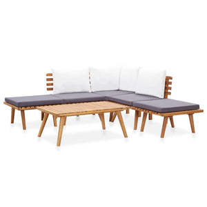 NNEVL 6 Piece Garden Lounge Set Solid Wood Acacia