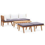 NNEVL 6 Piece Garden Lounge Set Solid Wood Acacia