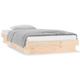 NNEVL LED Bed Frame 92x187 cm Single Bed Size Solid Wood