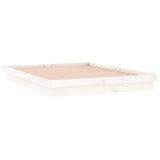 NNEVL LED Bed Frame White 137x187 Double Size Solid Wood