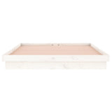 NNEVL LED Bed Frame White 137x187 Double Size Solid Wood