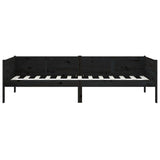 NNEVL Day Bed Black Solid Wood Pine 92x187 cm Single Bed Size