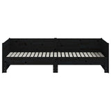 NNEVL Pull-out Day Bed Black Solid Wood Pine 2x(92x187) cm