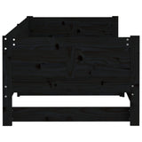 NNEVL Pull-out Day Bed Black Solid Wood Pine 2x(92x187) cm