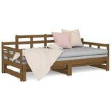 NNEVL Pull-out Day Bed Honey Brown Solid Wood Pine 2x(92x187) cm