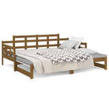 NNEVL Pull-out Day Bed Honey Brown Solid Wood Pine 2x(92x187) cm