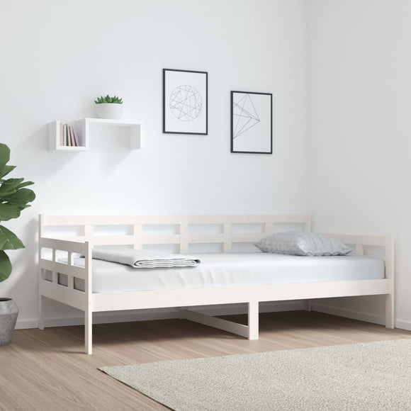 NNEVL Day Bed White Solid Wood Pine 92x187 cm Single Bed Size