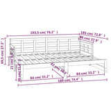 NNEVL Pull-out Day Bed Solid Wood Pine 2x(92x187) cm