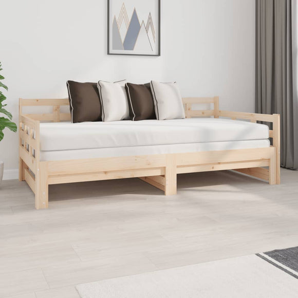 NNEVL Pull-out Day Bed Solid Wood Pine 2x(92x187) cm