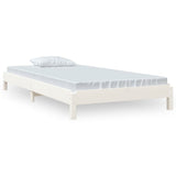 NNEVL Stack Bed White 92x187 cm Single Bed Size Solid Wood Pine
