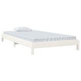 NNEVL Stack Bed White 92x187 cm Single Bed Size Solid Wood Pine