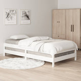 NNEVL Stack Bed White 92x187 cm Single Bed Size Solid Wood Pine