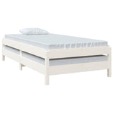 NNEVL Stack Bed White 92x187 cm Single Bed Size Solid Wood Pine