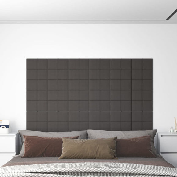 NNEVL Wall Panels 12 pcs Dark Grey 30x15 cm Fabric 0.54 m²
