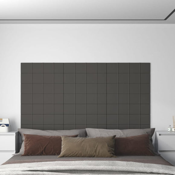 NNEVL Wall Panels 12 pcs Dark Grey 60x15 cm Fabric 1.08 m²