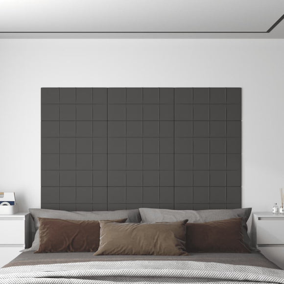 NNEVL Wall Panels 12 pcs Dark Grey 60x30 cm Fabric 2.16 m²