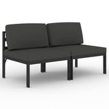 NNEVL 2-Seater Garden Sofa with Cushions Aluminium Anthracite