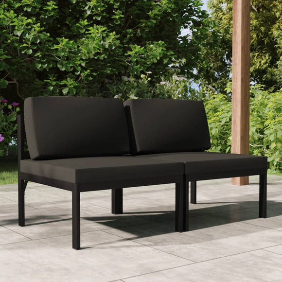 NNEVL 2-Seater Garden Sofa with Cushions Aluminium Anthracite