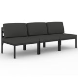 NNEVL 3-Seater Garden Sofa with Cushions Aluminium Anthracite