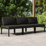 NNEVL 3-Seater Garden Sofa with Cushions Aluminium Anthracite